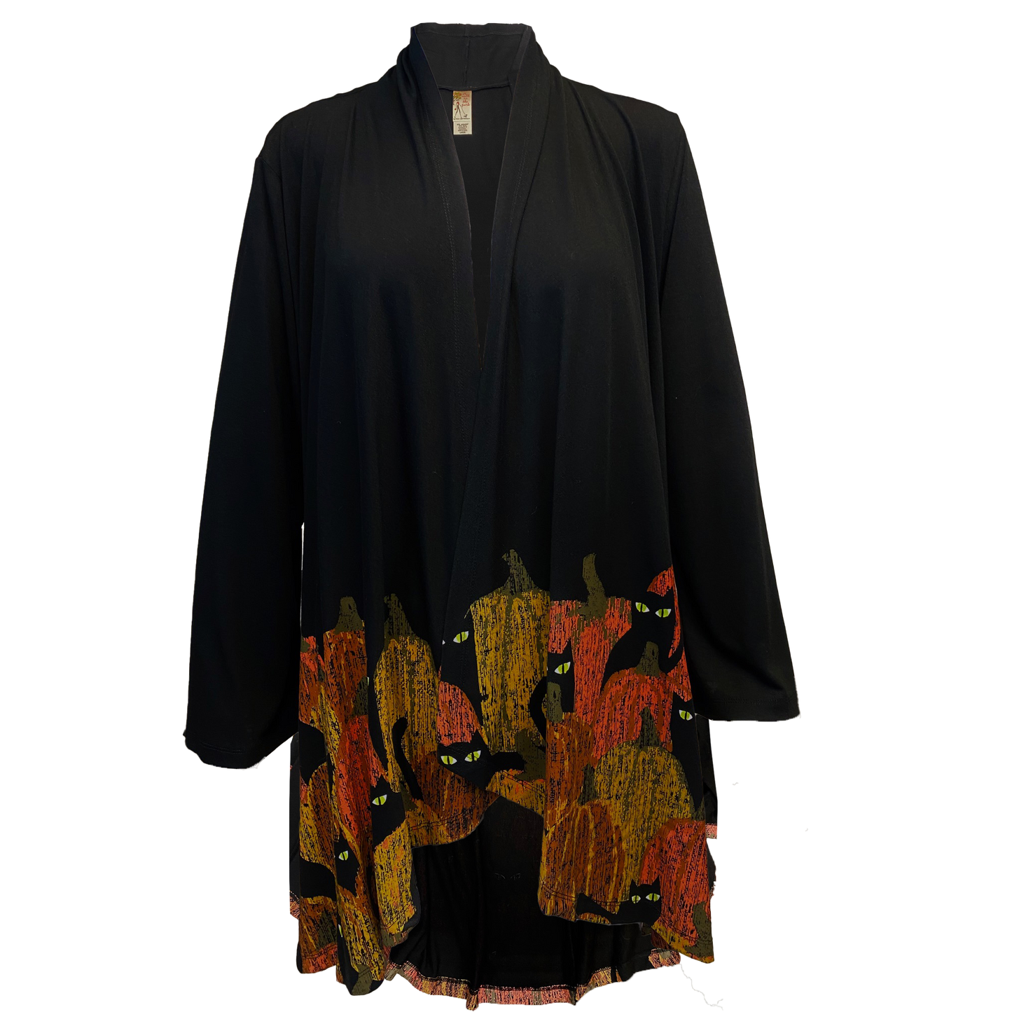 F299BKXXEL CAT PUMPKIN PATCH KIMONO