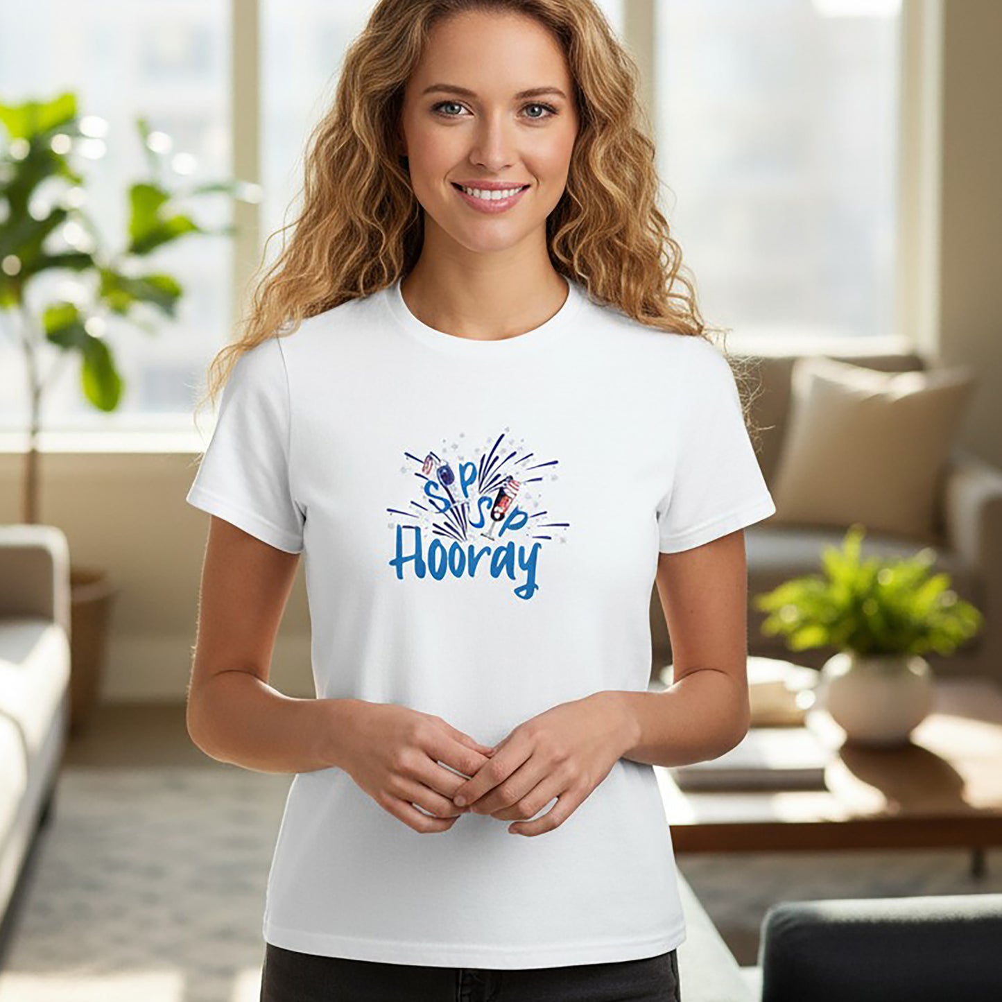 Sip Sip Hooray White Tee