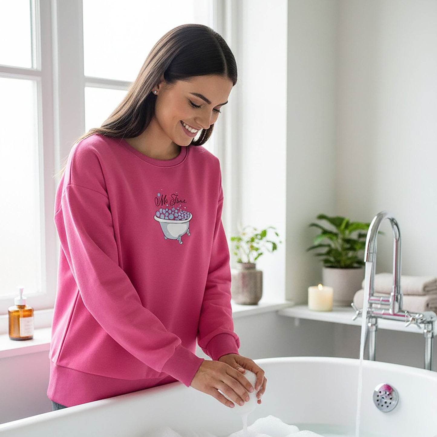 Me Time Pink Boxy Crew