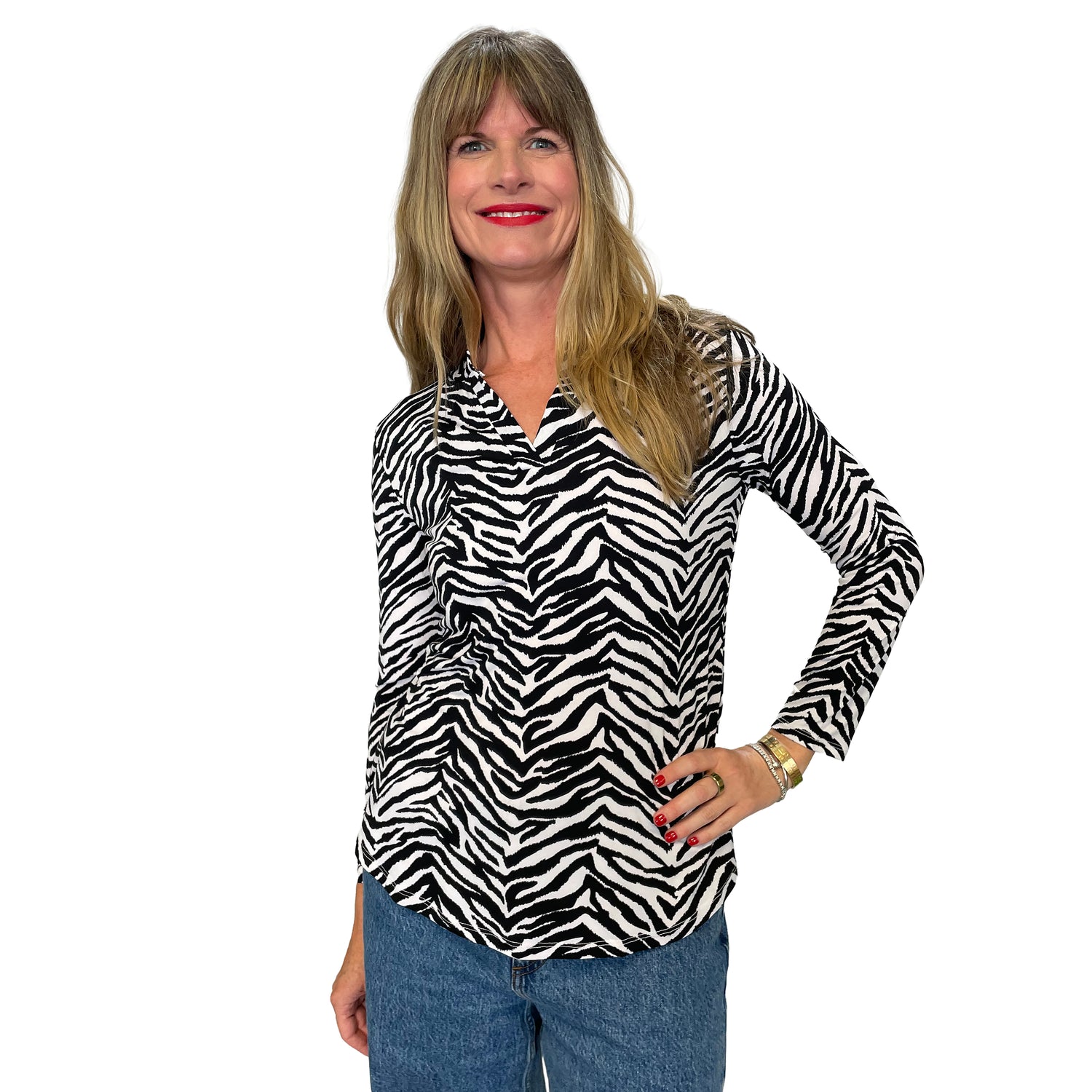 Zebra Print Silky Tunic