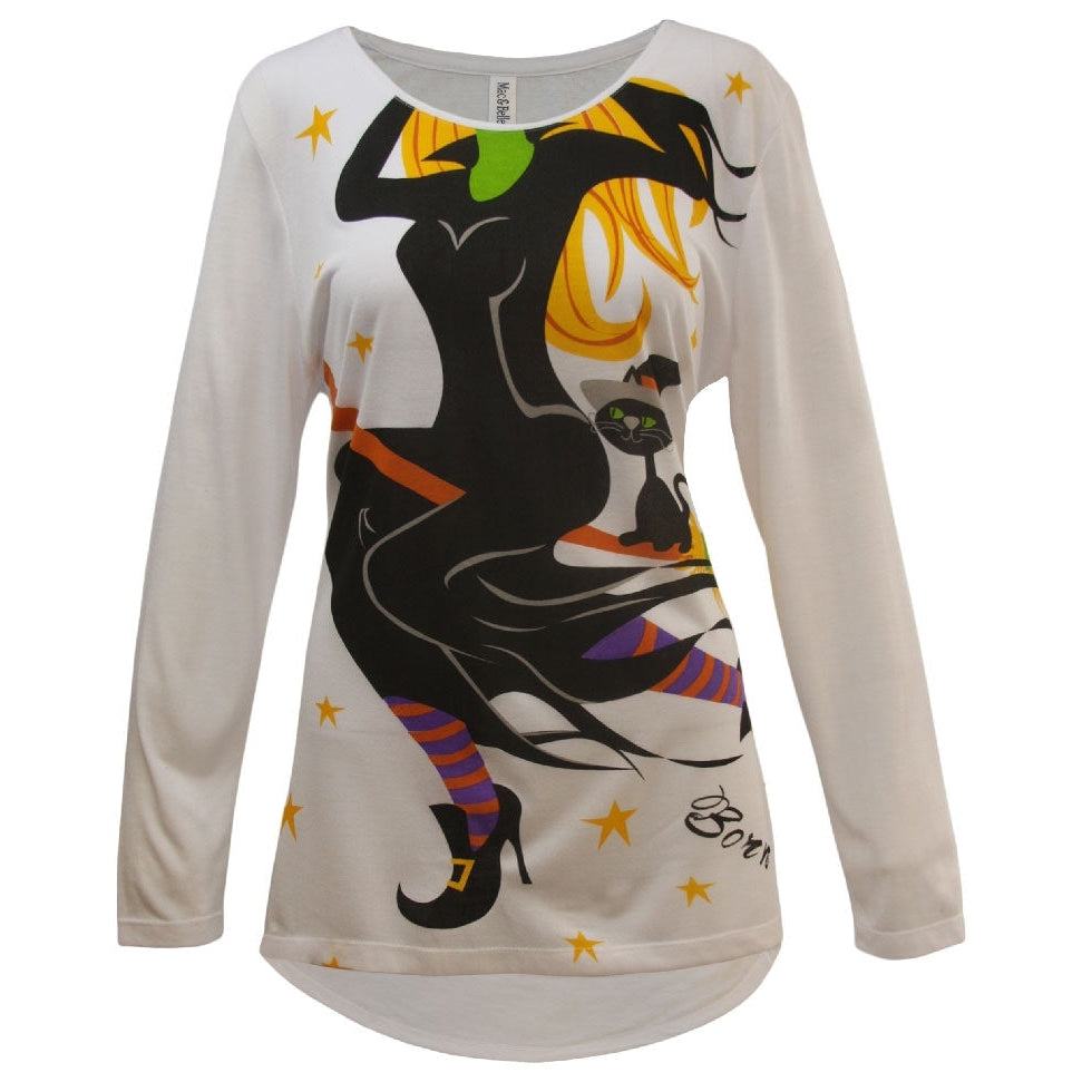 Women's 'Born To Ride' Long Sleeve Halloween Swing Top, by Mac & Belle®