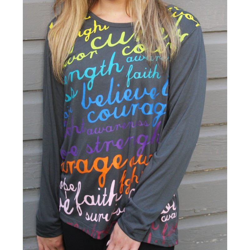 Rainbow Words Long Sleeve Top