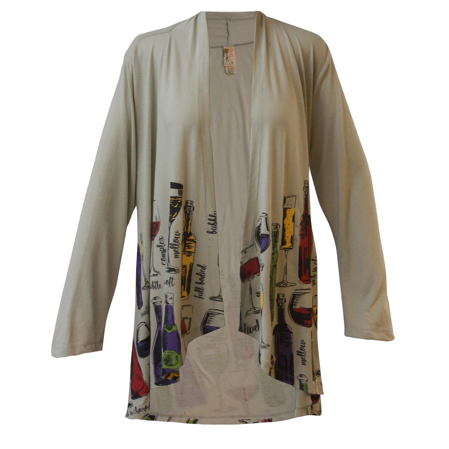 Women's 'Wineology' Long Sleeve Kimono, by A Walk In The Park®