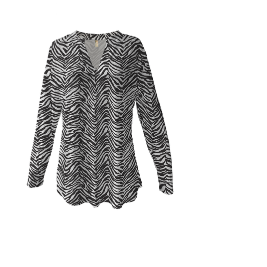 Zebra Print Silky Tunic