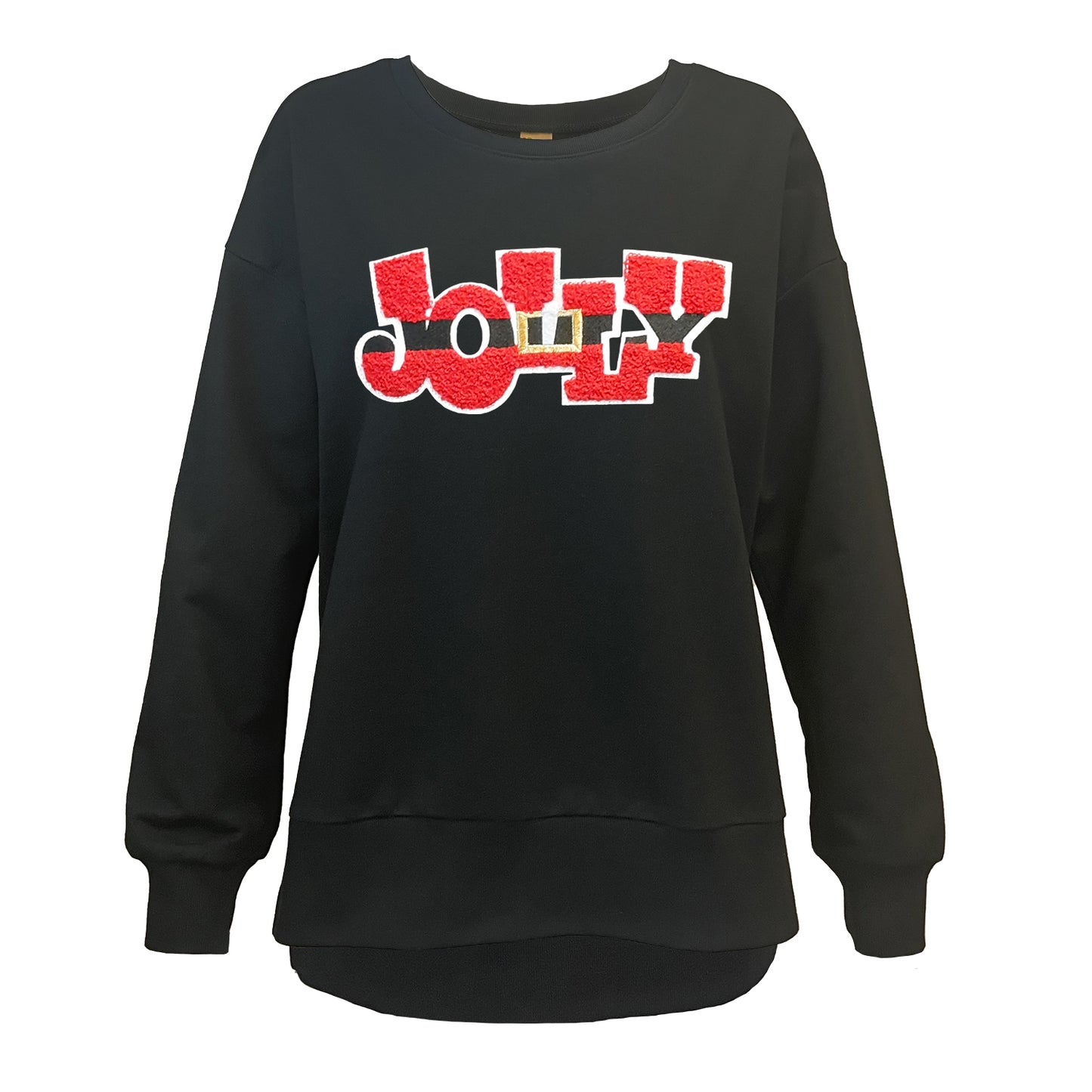 Jolly Chenille Patch Black Boxy Crew