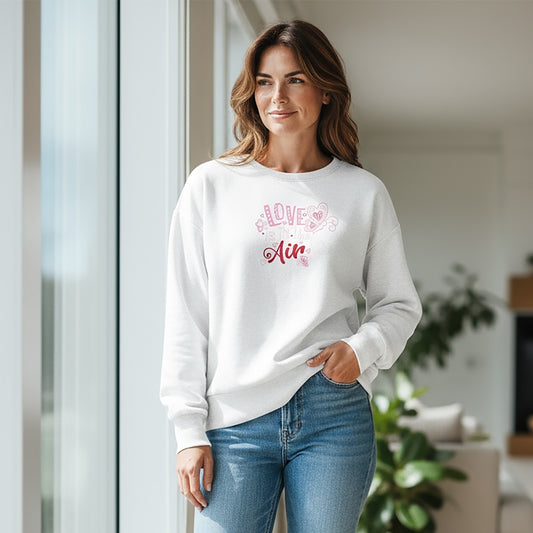 Love Is In The Air White Boxy Crew