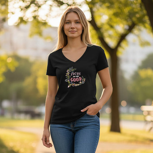 Focus On The Good Black Tee