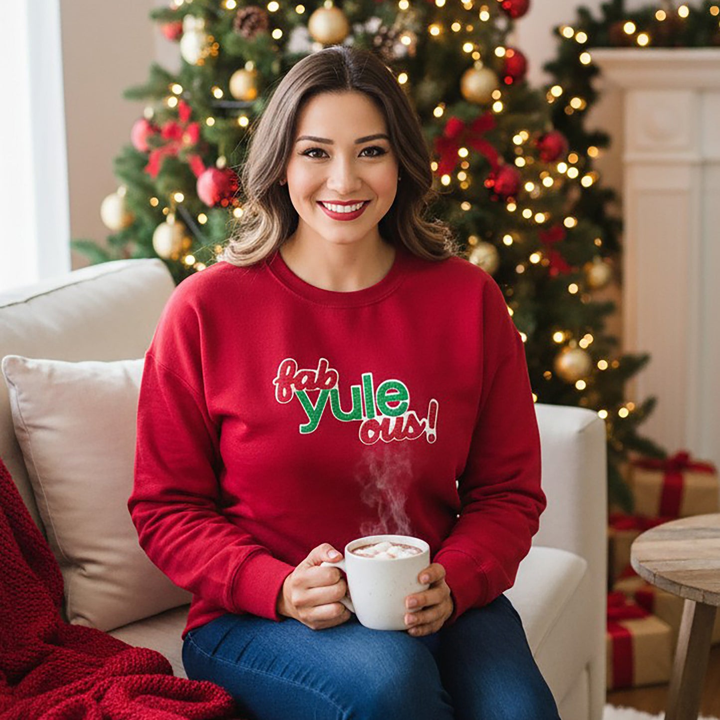 Fab-yule-ous Chenille Patch Boxy Crew