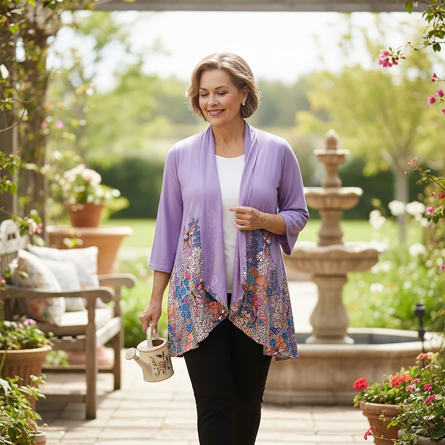 Flower Fields Wisteria Kimono