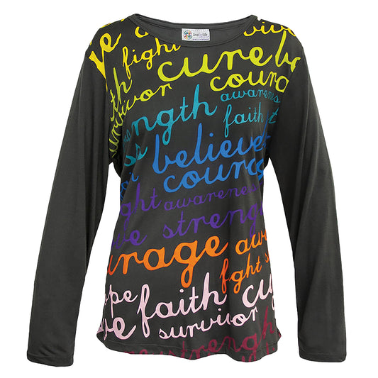 Rainbow Words Long Sleeve Top