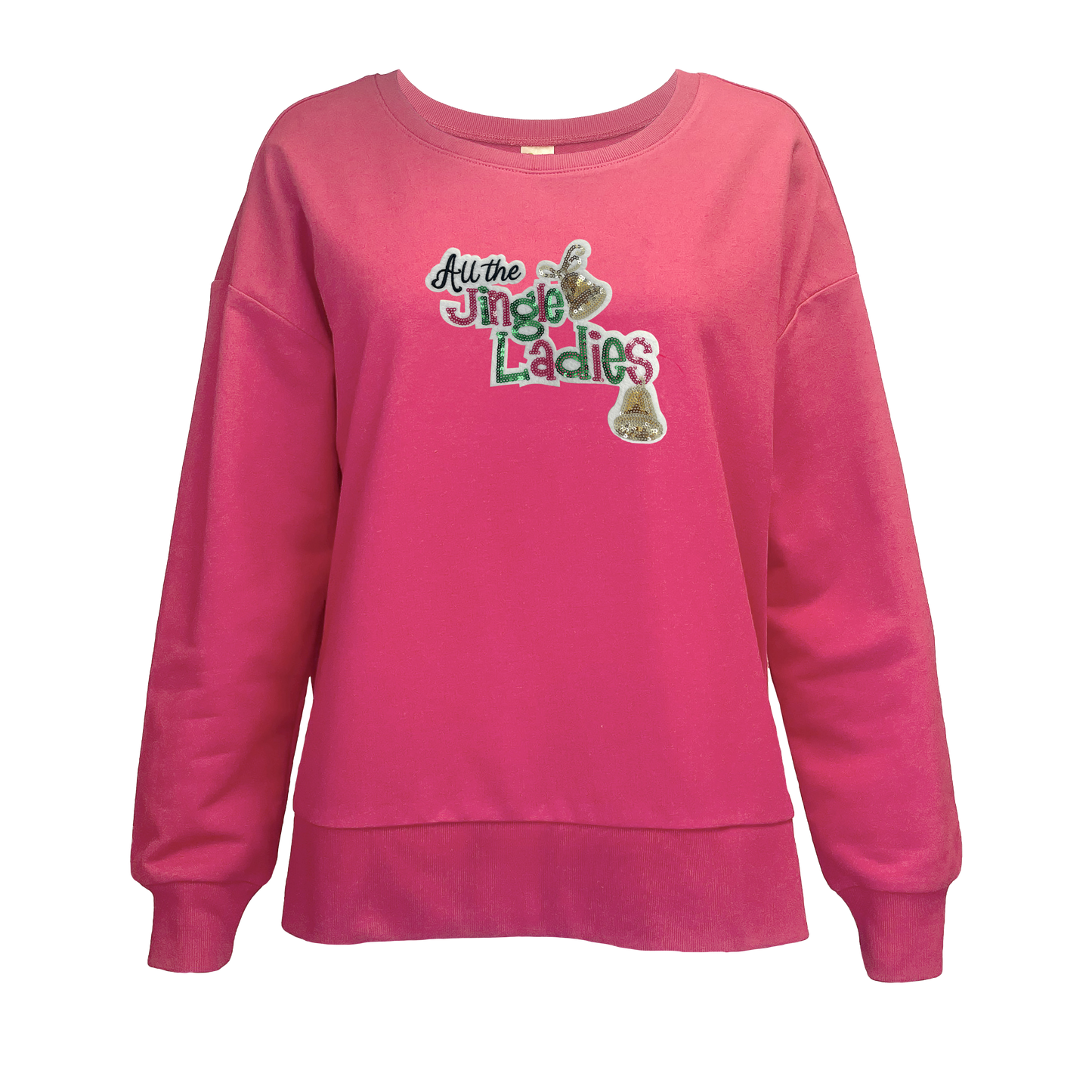 Jingle Ladies Pink Boxy Crew