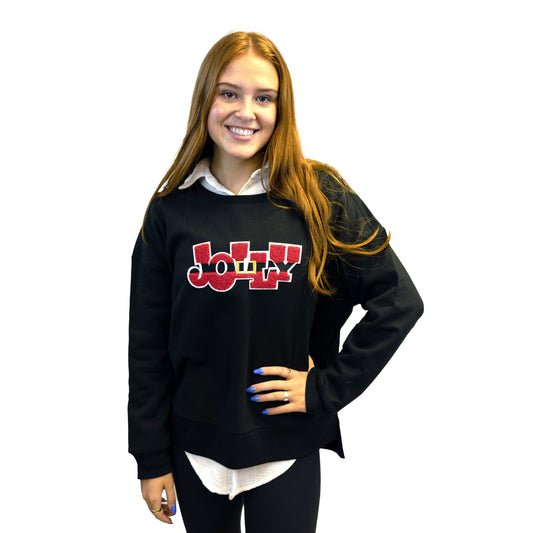 Jolly Chenille Patch Black Boxy Crew