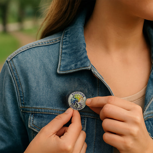Survivor Round Lapel Pin
