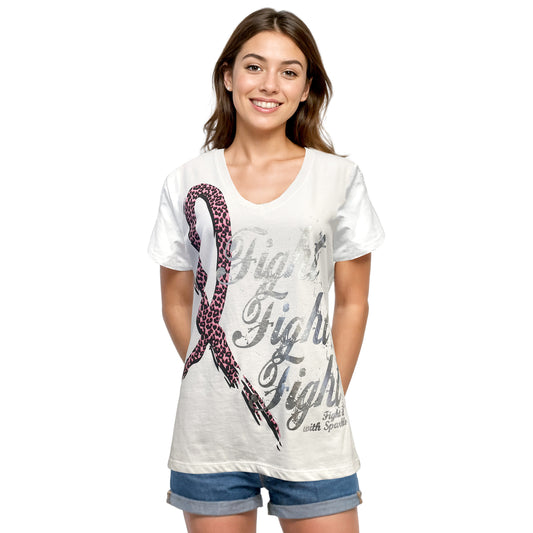 Leopard Ribbon Fight T-Shirt