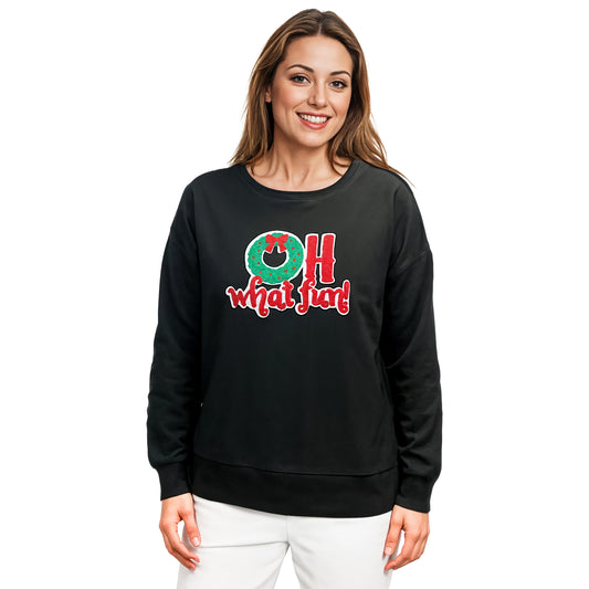 Oh What Fun Chenille Patch Boxy Crew