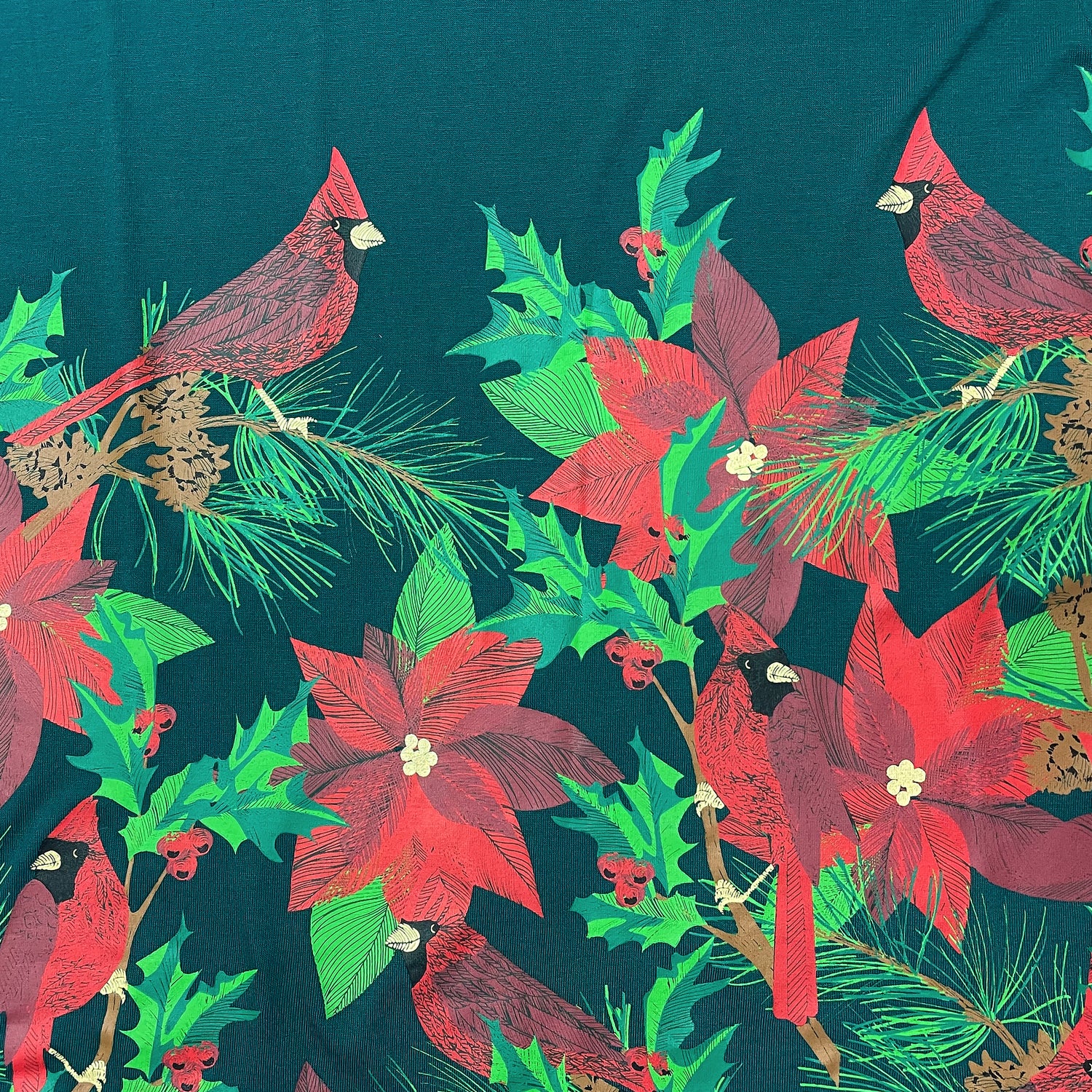 Pointsettia Cardinals Kimono