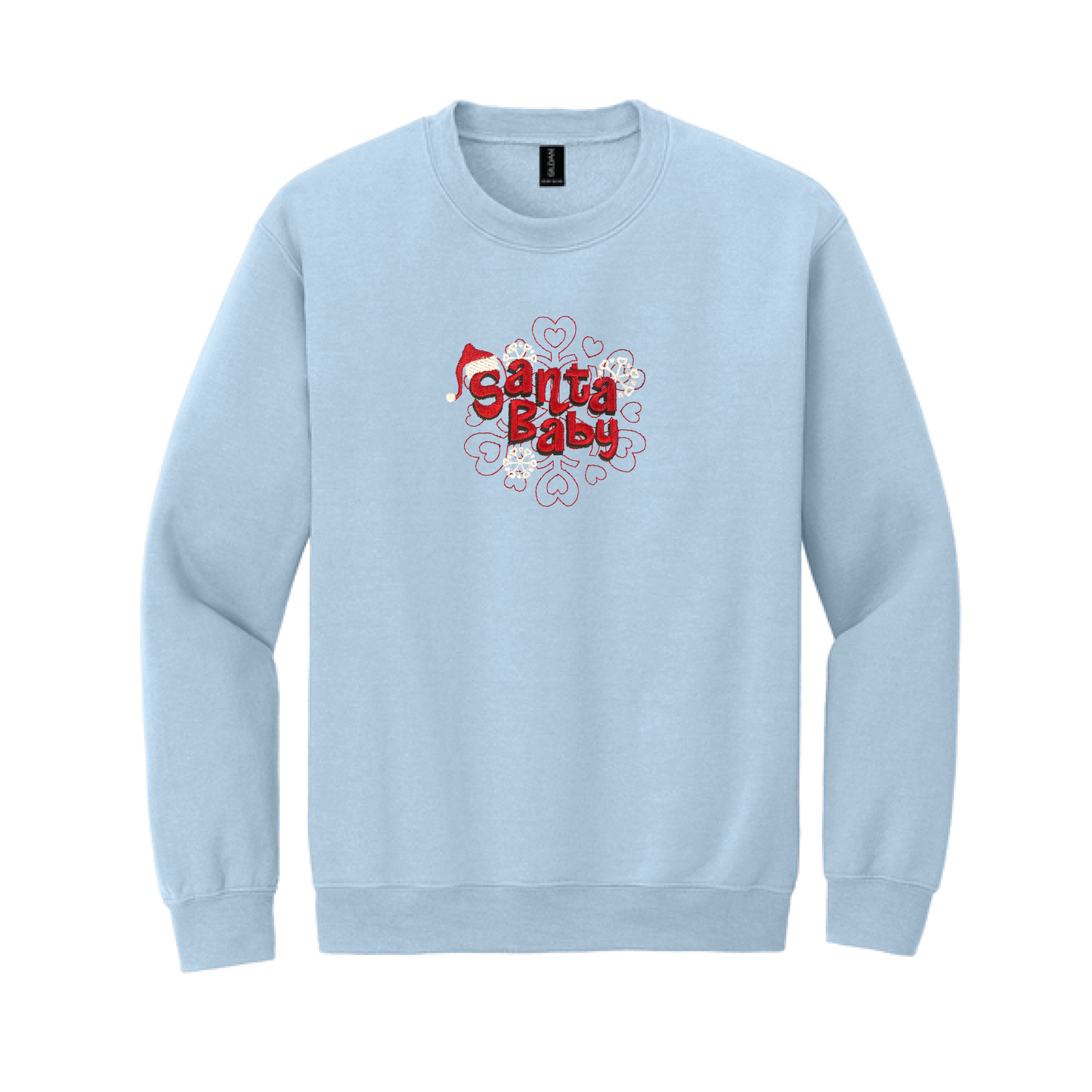 Santa Baby Lt Blue Crew Neck Fleece