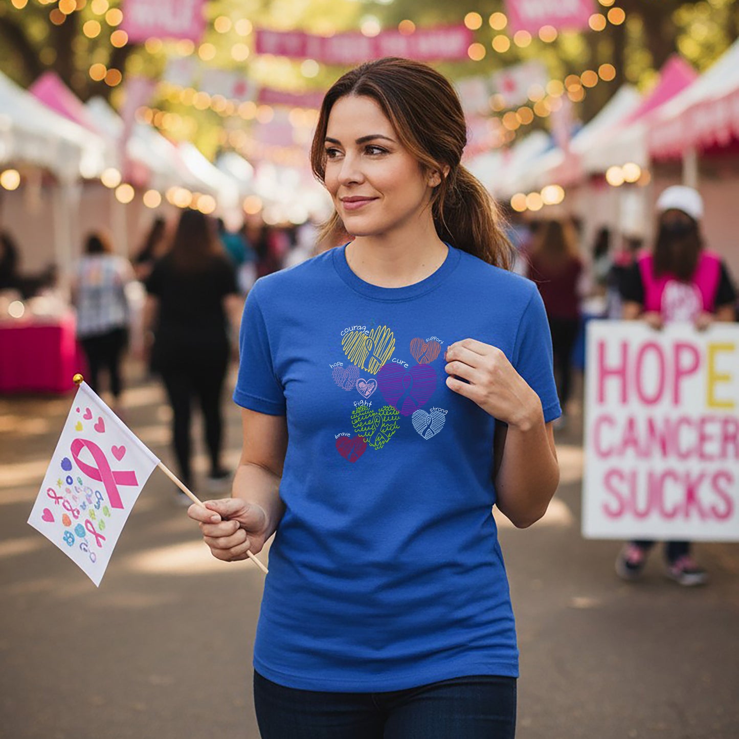 Scribble Ribbon Hearts Tee