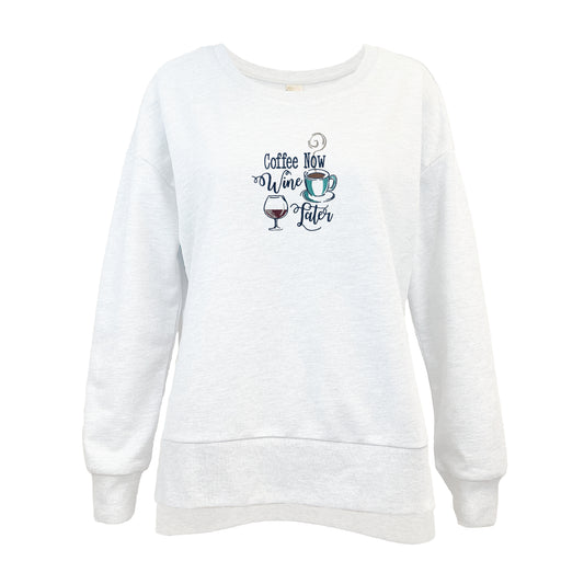 Coffee Now White Boxy Crew