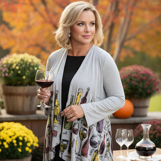 Wineology Long Sleeve Kimono