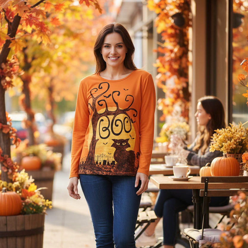 Boo Cat Swing Top