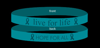 Cervical Cancer Ovarian Cancer Teal - 'Live For Life' Bracelet
