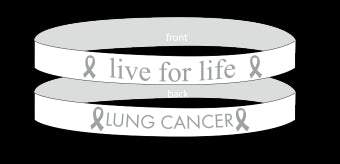Lung Cancer White - 'Live For Life' Bracelet
