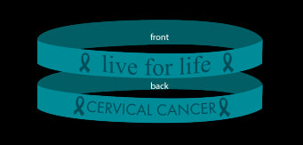 Cervical Cancer Teal - 'Live For Life' Bracelet