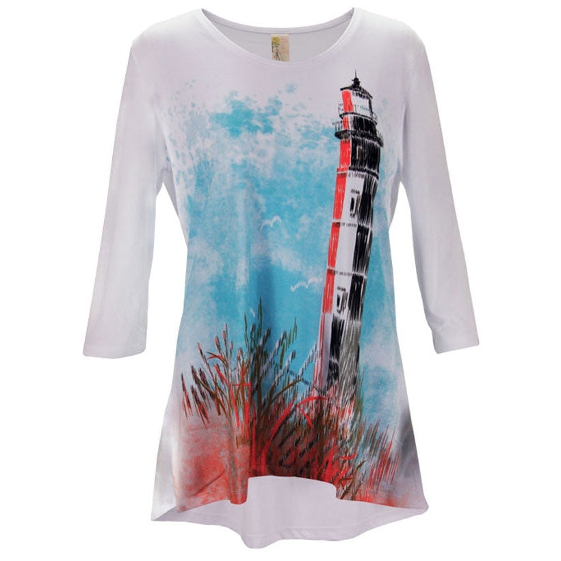 Lighthouse 3/4 Sleeve Tunic Top, by A Walk In The Park®