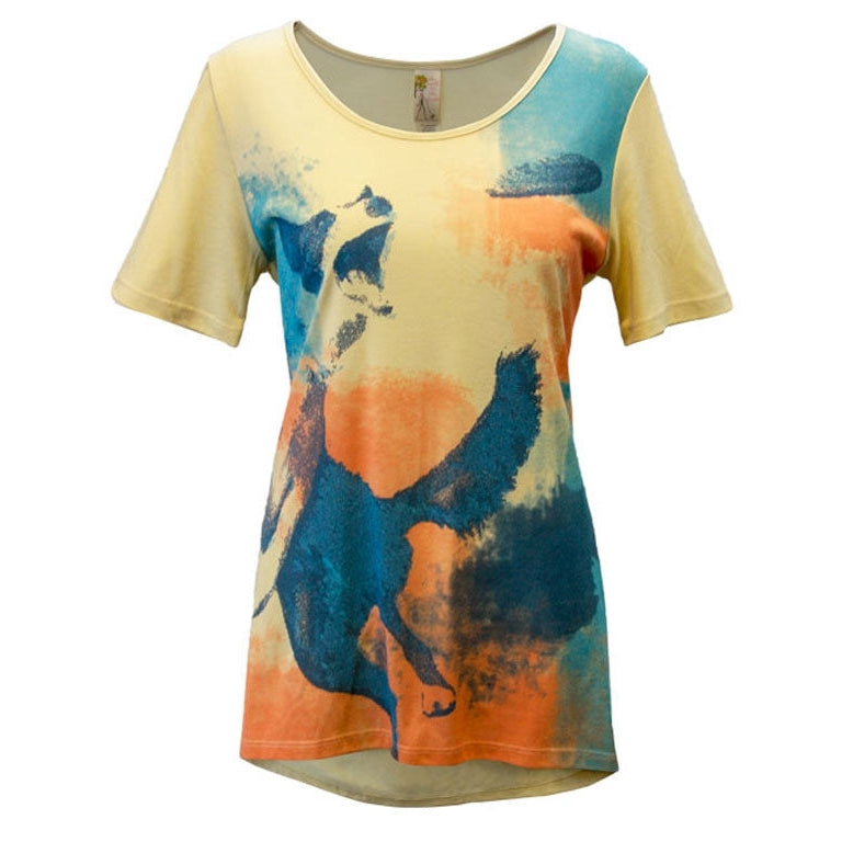 Frisbee Dog Short Sleeve Tunic Top, by A Walk In The Park®