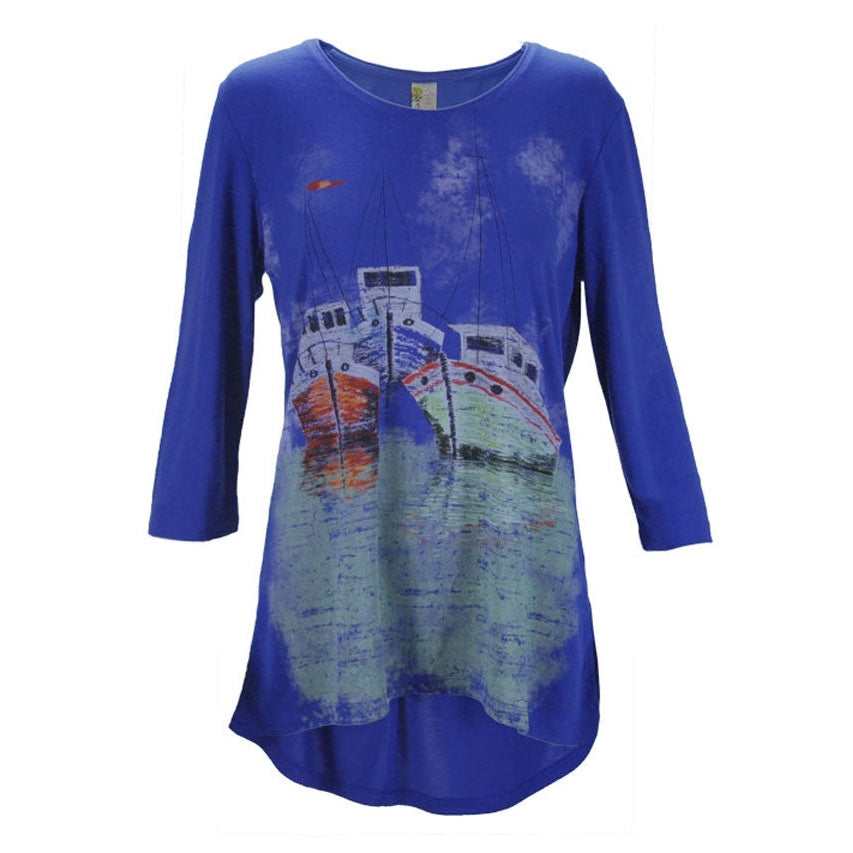 Safe Harbor 3/4 Sleeve Tunic Top, by A Walk In The Park®