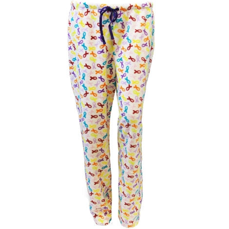 Women's 'Multi Ribbon' Polar Fleece Pajama Pant, by Live For Life Hope For All®