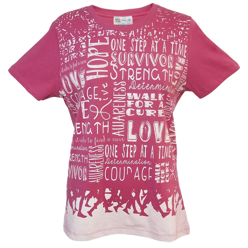 Women's 'Walk BC' Breast Cancer T-Shirt, by Live For Life Hope For All®
