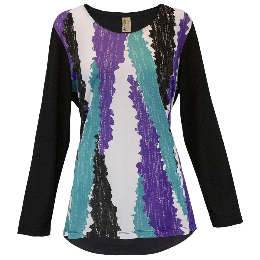 Women's 'Abstract Colors' Long Sleeve Swing Top, by A Walk In The Park®