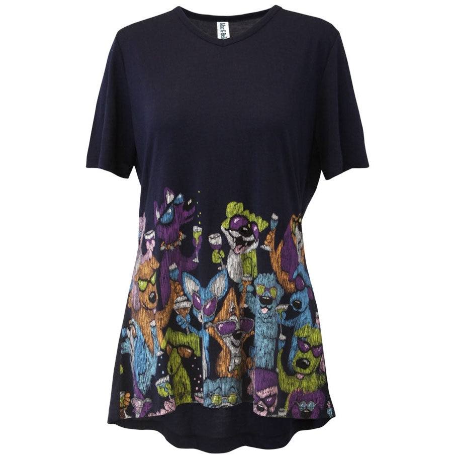 Dog Nipping V-Neck Tunic Top, by Mac & Belle®