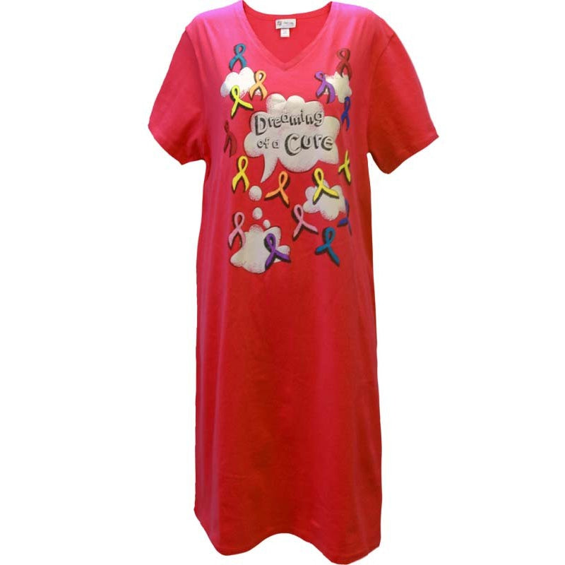 Women's 'Dreaming Cure' Cancer Awareness Sleep Shirt Nightgown, by Live For Life Hope For All®