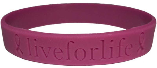 Testicular Cancer - Purple 'Live For Life' Bracelet