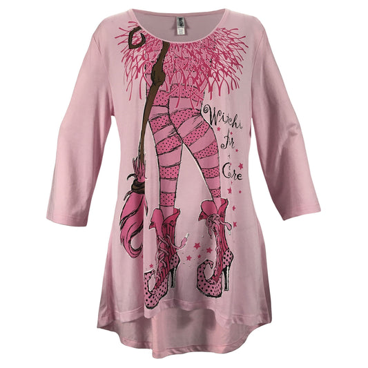 Women's 'Witching For A Cure' Long Sleeve Breast Cancer Swing Top, by Mac & Belle®