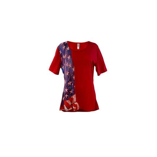 Draped Flag Short Sleeve Top