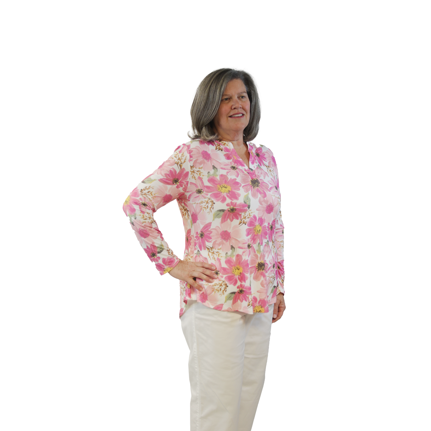 Pink Posies Silky Tunic, by A Walk In The Park®