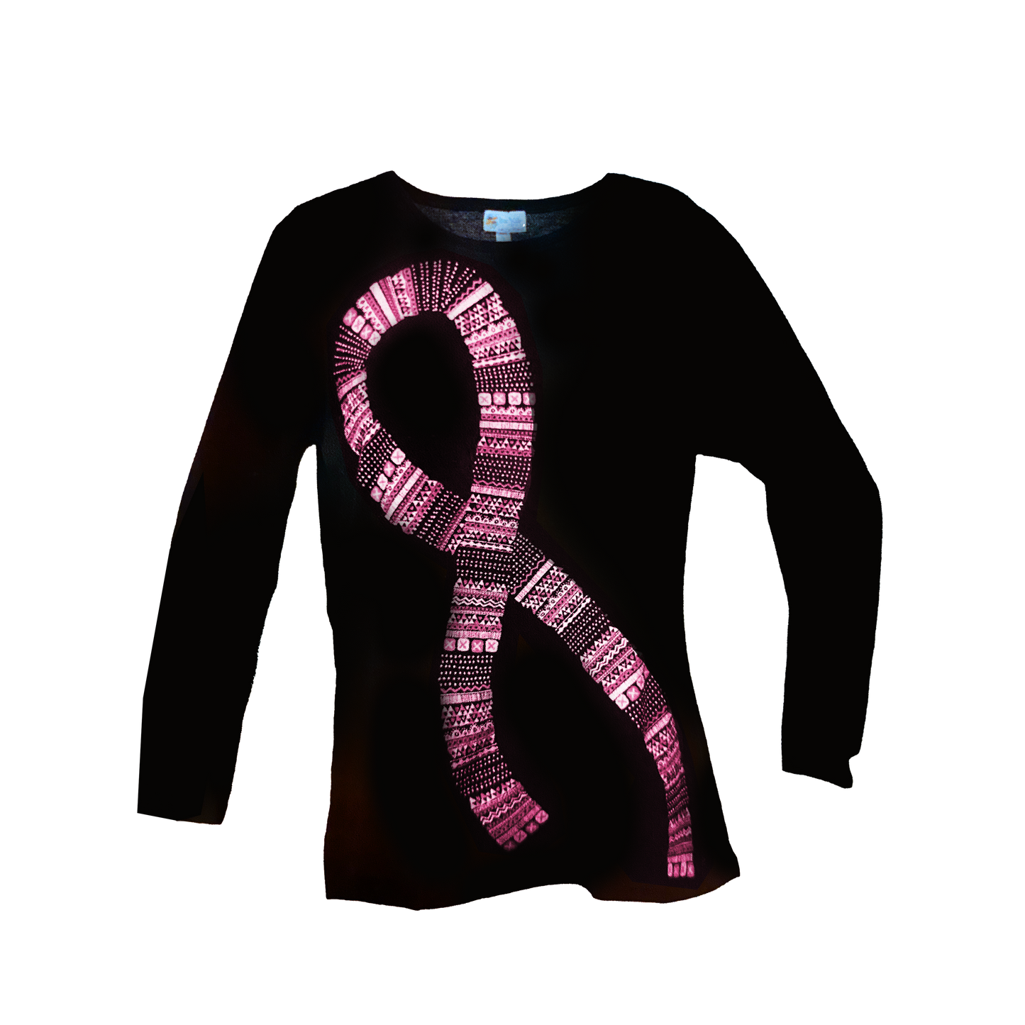 Tribal Ribbon Long Sleeve Breast Cancer Swing Top, by Live for Life®